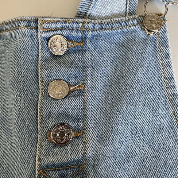 Vintage Cherokee Jean Shortalls Women’s Large Bermuda Shorts Garden Chore Boho - Picture 5 of 11